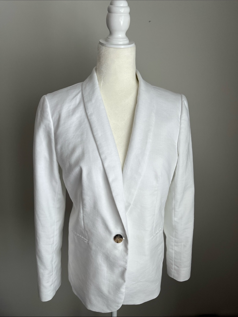 J.Crew Women’s Parke Blazer in Stretch Linen Blend | White | Size 10